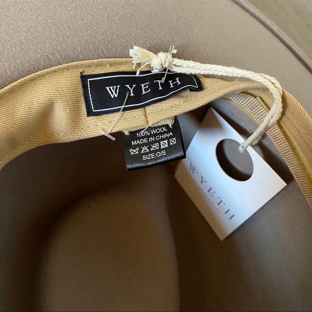 NWT! Wyeth by Todd Magill 100% Wool Neutral Embroidered Rancher Fedora Hat - Picture 7 of 7